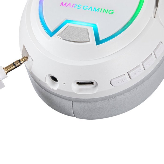Mars Gaming MHW100 Auriculares Gaming Inalámbricos ARGB Blanco Mars Gaming MHW100 Auriculares Gaming Inalámbricos ARGB Blanco